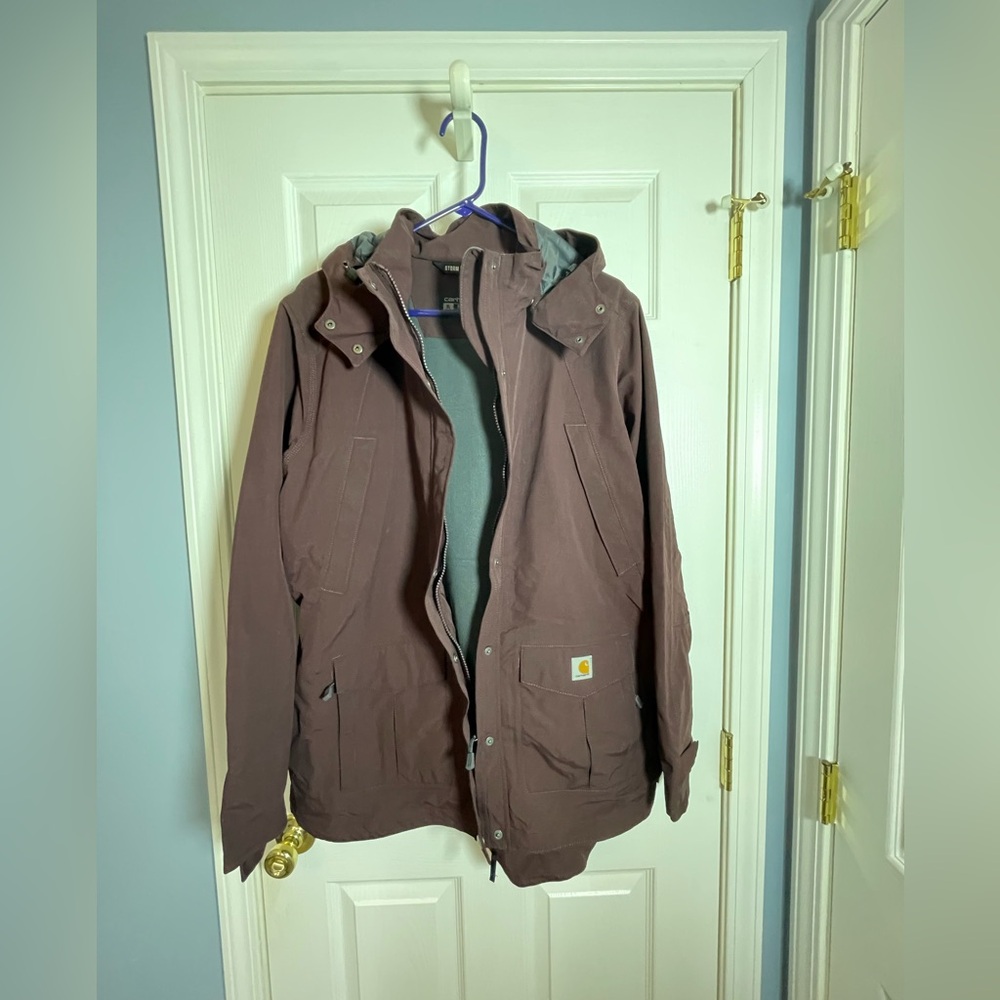 Carhartt Women’s Maroon and Black Storm Defender Jacket